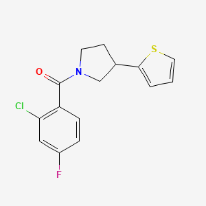 (2-Chloro-4-fluorophenyl)(3-(thiophen-2-yl)pyrrolidin-1-yl)methanone