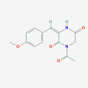 (3E)-1-acetyl-3-[(4-methoxyphenyl)methylidene]piperazine-2,5-dione