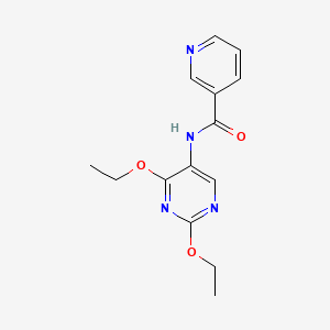 molecular formula C14H16N4O3 B2857346 N-(2,4-DIETHOXYPYRIMIDIN-5-YL)PYRIDINE-3-CARBOXAMIDE CAS No. 1448134-60-8