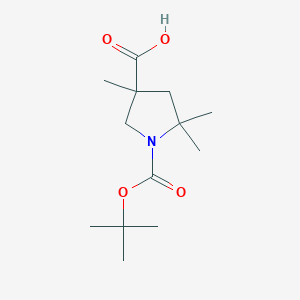 3,5,5-Trimethyl-1-[(2-methylpropan-2-yl)oxycarbonyl]pyrrolidine-3-carboxylic acid