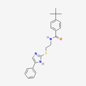 4-(tert-butyl)-N-(2-((5-phenyl-1H-imidazol-2-yl)thio)ethyl)benzamide