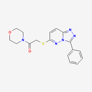 molecular formula C17H17N5O2S B2857374 1-Morpholino-2-((3-phenyl-[1,2,4]triazolo[4,3-b]pyridazin-6-yl)thio)ethanone CAS No. 852372-25-9