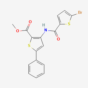 molecular formula C17H12BrNO3S2 B2857389 Methyl 3-(5-bromothiophene-2-carboxamido)-5-phenylthiophene-2-carboxylate CAS No. 477537-11-4
