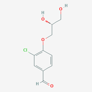 molecular formula C10H11ClO4 B2857398 (R)-3-氯-4-(2,3-二羟基丙氧基)苯甲醛 CAS No. 1563017-36-6