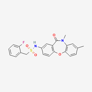 N-(8,10-dimethyl-11-oxo-10,11-dihydrodibenzo[b,f][1,4]oxazepin-2-yl)-1-(2-fluorophenyl)methanesulfonamide