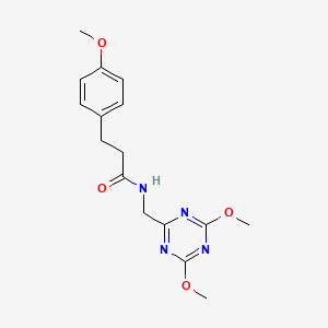 molecular formula C16H20N4O4 B2857405 N-((4,6-dimethoxy-1,3,5-triazin-2-yl)methyl)-3-(4-methoxyphenyl)propanamide CAS No. 2034357-35-0