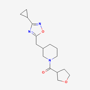 (3-((3-Cyclopropyl-1,2,4-oxadiazol-5-yl)methyl)piperidin-1-yl)(tetrahydrofuran-3-yl)methanone