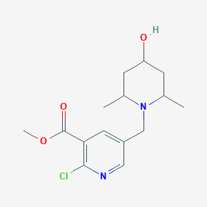 Methyl 2-chloro-5-[(4-hydroxy-2,6-dimethylpiperidin-1-YL)methyl]pyridine-3-carboxylate