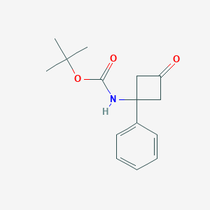 molecular formula C15H19NO3 B2857413 tert-butylN-(3-oxo-1-phenylcyclobutyl)carbamate CAS No. 2418663-64-4