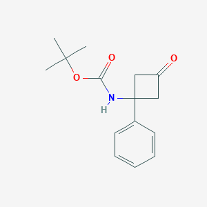 molecular formula C15H19NO3 B2857413 Tert-butyl (3-oxo-1-phenylcyclobutyl)carbamate CAS No. 2418663-64-4