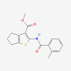molecular formula C17H17NO3S B2857416 METHYL 2-(2-METHYLBENZAMIDO)-4H,5H,6H-CYCLOPENTA[B]THIOPHENE-3-CARBOXYLATE CAS No. 328023-50-3