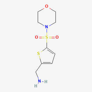 molecular formula C9H14N2O3S2 B2857417 [5-(Morpholine-4-sulfonyl)thiophen-2-yl]methanamine CAS No. 923206-03-5