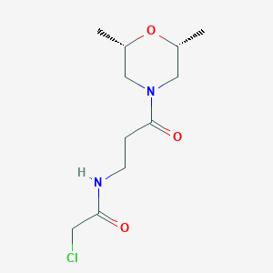 molecular formula C11H19ClN2O3 B2857423 2-Chloro-N-[3-[(2S,6R)-2,6-dimethylmorpholin-4-yl]-3-oxopropyl]acetamide CAS No. 2408938-11-2