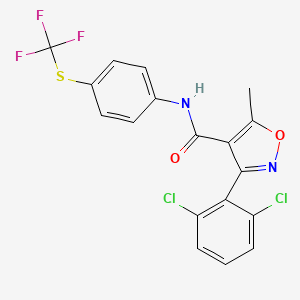 3-(2,6-dichlorophenyl)-5-methyl-N-[4-(trifluoromethylsulfanyl)phenyl]-1,2-oxazole-4-carboxamide