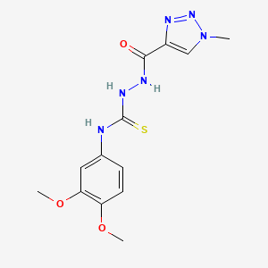 molecular formula C13H16N6O3S B2857437 N-{[(3,4-dimethoxyphenyl)carbamothioyl]amino}-1-methyl-1H-1,2,3-triazole-4-carboxamide CAS No. 2319875-25-5