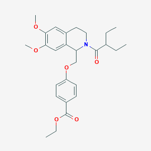 molecular formula C27H35NO6 B2857441 ethyl 4-{[2-(2-ethylbutanoyl)-6,7-dimethoxy-1,2,3,4-tetrahydroisoquinolin-1-yl]methoxy}benzoate CAS No. 449766-37-4