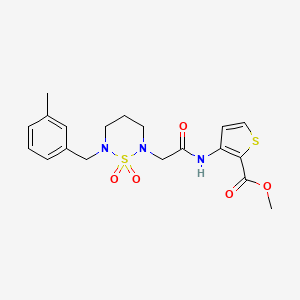 molecular formula C19H23N3O5S2 B2857445 methyl 3-(2-{6-[(3-methylphenyl)methyl]-1,1-dioxo-1lambda6,2,6-thiadiazinan-2-yl}acetamido)thiophene-2-carboxylate CAS No. 946238-57-9
