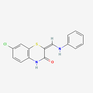 molecular formula C15H11ClN2OS B2857469 (2E)-2-(anilinomethylidene)-7-chloro-4H-1,4-benzothiazin-3-one CAS No. 338417-01-9