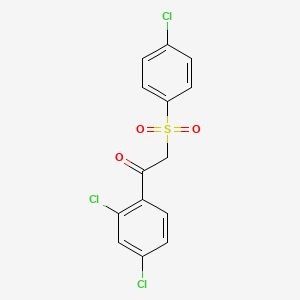 molecular formula C14H9Cl3O3S B2857480 2-[(4-Chlorophenyl)sulfonyl]-1-(2,4-dichlorophenyl)-1-ethanone CAS No. 339108-30-4