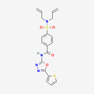 molecular formula C19H18N4O4S2 B2857481 4-(N,N-二烯丙基磺酰氨基)-N-(5-(噻吩-2-基)-1,3,4-恶二唑-2-基)苯甲酰胺 CAS No. 533871-95-3