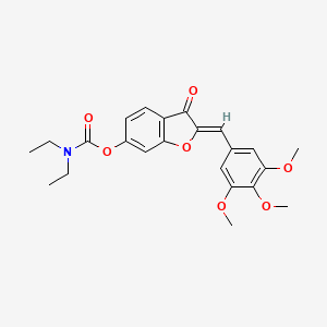 molecular formula C23H25NO7 B2857485 (Z)-3-oxo-2-(3,4,5-trimethoxybenzylidene)-2,3-dihydrobenzofuran-6-yl diethylcarbamate CAS No. 858757-63-8