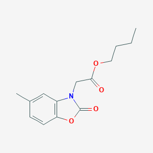 molecular formula C14H17NO4 B285750 BUTYL 2-(5-METHYL-2-OXO-2,3-DIHYDRO-1,3-BENZOXAZOL-3-YL)ACETATE 