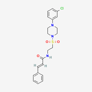 molecular formula C21H24ClN3O3S B2857510 N-(2-((4-(3-chlorophenyl)piperazin-1-yl)sulfonyl)ethyl)cinnamamide CAS No. 897613-06-8