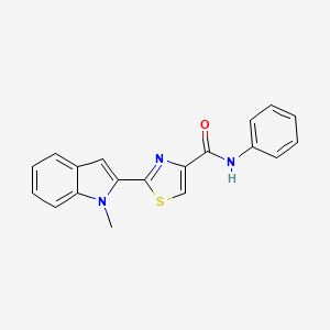 molecular formula C19H15N3OS B2857540 2-(1-methyl-1H-indol-2-yl)-N-phenylthiazole-4-carboxamide CAS No. 1172009-85-6