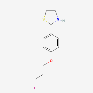 molecular formula C12H16FNOS B2857546 3-Fluoropropyl 4-(1,3-thiazolan-2-yl)phenyl ether CAS No. 937604-32-5