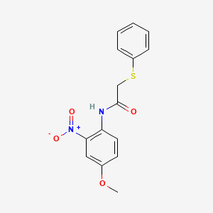 molecular formula C15H14N2O4S B2857552 N-(4-methoxy-2-nitrophenyl)-2-phenylsulfanylacetamide CAS No. 885909-47-7