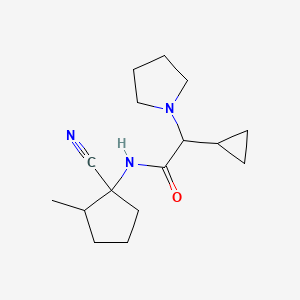 molecular formula C16H25N3O B2857555 N-(1-Cyano-2-methylcyclopentyl)-2-cyclopropyl-2-pyrrolidin-1-ylacetamide CAS No. 1645311-67-6