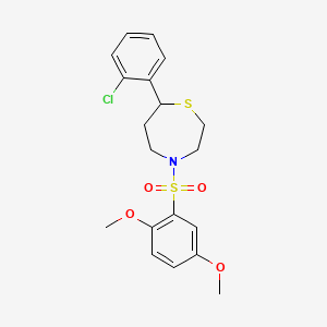 molecular formula C19H22ClNO4S2 B2857577 7-(2-Chlorophenyl)-4-((2,5-dimethoxyphenyl)sulfonyl)-1,4-thiazepane CAS No. 1797897-13-2