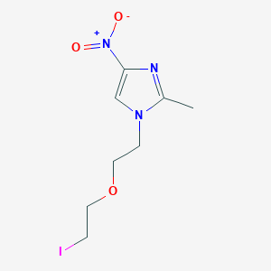 molecular formula C8H12IN3O3 B028576 Imidazole, 1-((2-iodoethoxy)ethyl)-2-methyl-4-nitro- CAS No. 19765-06-1