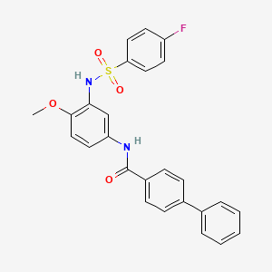 molecular formula C26H21FN2O4S B2857661 ASN-001 