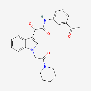 molecular formula C25H25N3O4 B2857688 N-(3-acetylphenyl)-2-oxo-2-[1-(2-oxo-2-piperidin-1-ylethyl)indol-3-yl]acetamide CAS No. 872862-06-1