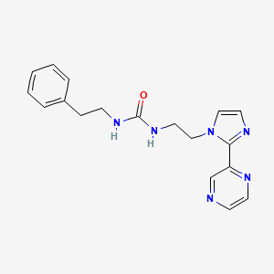 molecular formula C18H20N6O B2857754 1-phenethyl-3-(2-(2-(pyrazin-2-yl)-1H-imidazol-1-yl)ethyl)urea CAS No. 2034477-32-0