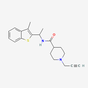 molecular formula C20H24N2OS B2857757 N-[1-(3-methyl-1-benzothiophen-2-yl)ethyl]-1-(prop-2-yn-1-yl)piperidine-4-carboxamide CAS No. 1241249-88-6