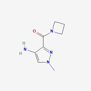 molecular formula C8H12N4O B2857791 (4-Amino-1-methylpyrazol-3-yl)-(azetidin-1-yl)methanone CAS No. 1855688-62-8