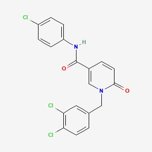 molecular formula C19H13Cl3N2O2 B2857792 N-(4-chlorophenyl)-1-(3,4-dichlorobenzyl)-6-oxo-1,6-dihydro-3-pyridinecarboxamide CAS No. 338782-55-1