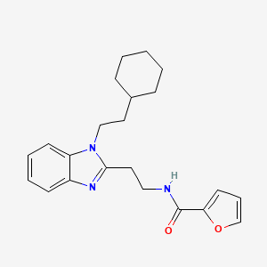 molecular formula C22H27N3O2 B2857848 N-{2-[1-(2-cyclohexylethyl)-1H-1,3-benzodiazol-2-yl]ethyl}furan-2-carboxamide CAS No. 871552-80-6