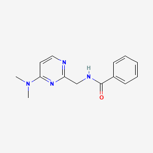 molecular formula C14H16N4O B2857867 N-((4-(dimethylamino)pyrimidin-2-yl)methyl)benzamide CAS No. 1796964-61-8