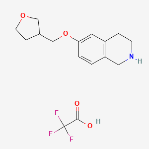 molecular formula C16H20F3NO4 B2857881 6-[(Oxolan-3-yl)methoxy]-1,2,3,4-tetrahydroisoquinoline trifluoroacetic acid CAS No. 2230802-85-2