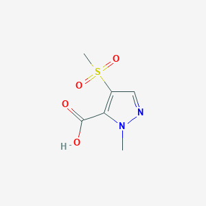 molecular formula C6H8N2O4S B2857886 2-Methyl-4-methylsulfonylpyrazole-3-carboxylic acid CAS No. 2470439-93-9