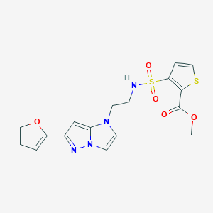 molecular formula C17H16N4O5S2 B2857891 methyl 3-({2-[6-(furan-2-yl)-1H-pyrazolo[1,5-a]imidazol-1-yl]ethyl}sulfamoyl)thiophene-2-carboxylate CAS No. 1790196-56-3