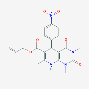 molecular formula C20H20N4O6 B2857895 prop-2-en-1-yl 1,3,7-trimethyl-5-(4-nitrophenyl)-2,4-dioxo-1H,2H,3H,4H,5H,8H-pyrido[2,3-d]pyrimidine-6-carboxylate CAS No. 622360-60-5
