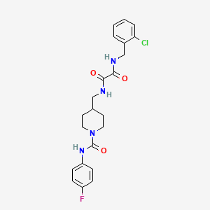 molecular formula C22H24ClFN4O3 B2857902 N1-(2-chlorobenzyl)-N2-((1-((4-fluorophenyl)carbamoyl)piperidin-4-yl)methyl)oxalamide CAS No. 1235309-68-8