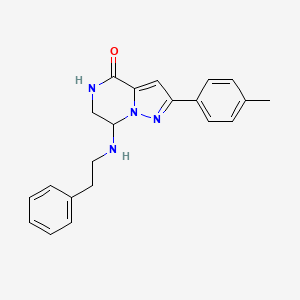 2-(4-methylphenyl)-7-[(2-phenylethyl)amino]-6,7-dihydropyrazolo[1,5-a]pyrazin-4(5H)-one
