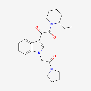 1-(2-ethylpiperidin-1-yl)-2-(1-(2-oxo-2-(pyrrolidin-1-yl)ethyl)-1H-indol-3-yl)ethane-1,2-dione