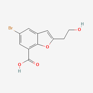 5-Bromo-2-(2-hydroxyethyl)benzofuran-7-carboxylic acid