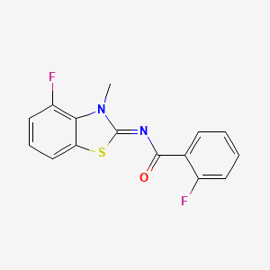 molecular formula C15H10F2N2OS B2857942 2-fluoro-N-[(2Z)-4-fluoro-3-methyl-2,3-dihydro-1,3-benzothiazol-2-ylidene]benzamide CAS No. 868375-58-0